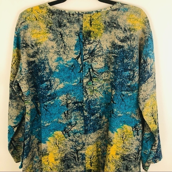 Tree Print Cacoon dress one size fits all, free flowing with pockets, jewel tone - Picture 10 of 11